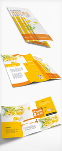 黄色创意鲜花店三折页设计图片