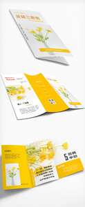小清新简约风鲜花店创意三折页设计图片
