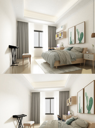 灯光空间现代家居卧室空间设计模板