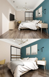 北欧家居卧室效果图设计图片