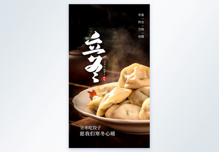 立冬节气饺子摄影图海报图片