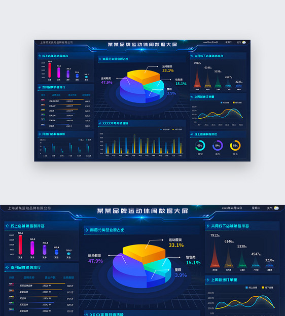 UI设计web端大屏后台数据可视化网页图片