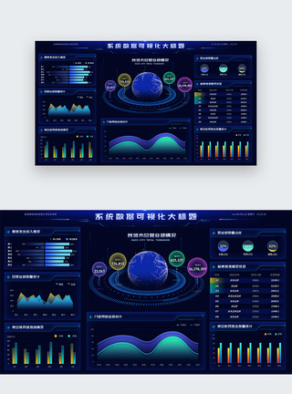 报表界面数据可视化大屏设计驾驶舱设计web端UI设计界面模板