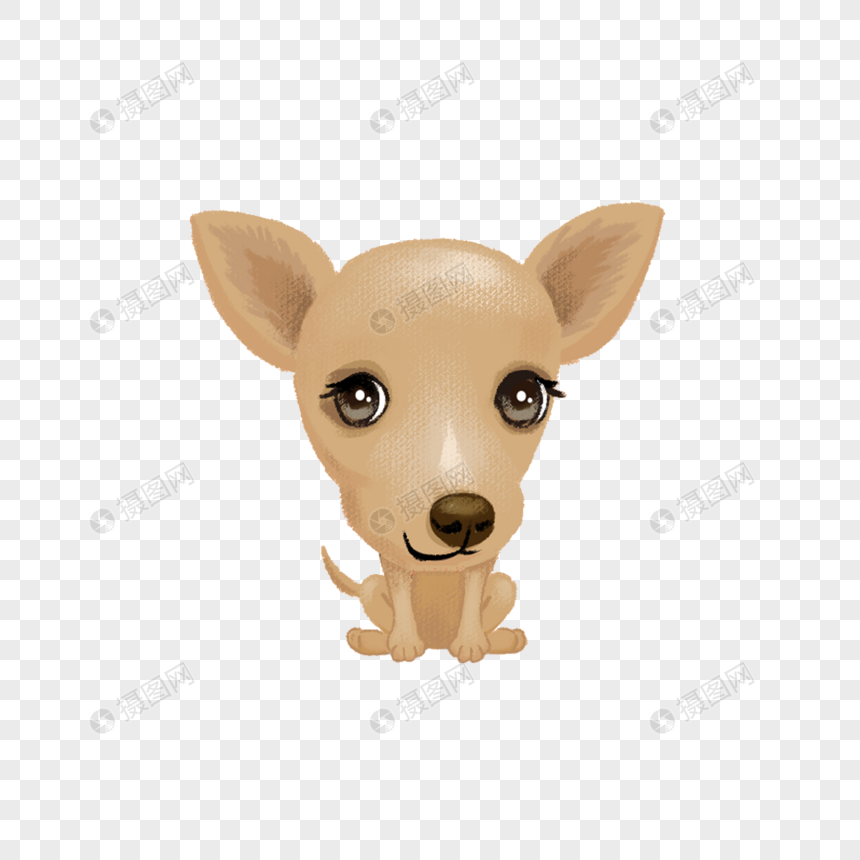 免抠元素 手绘/卡通元素 狗 小鹿犬.