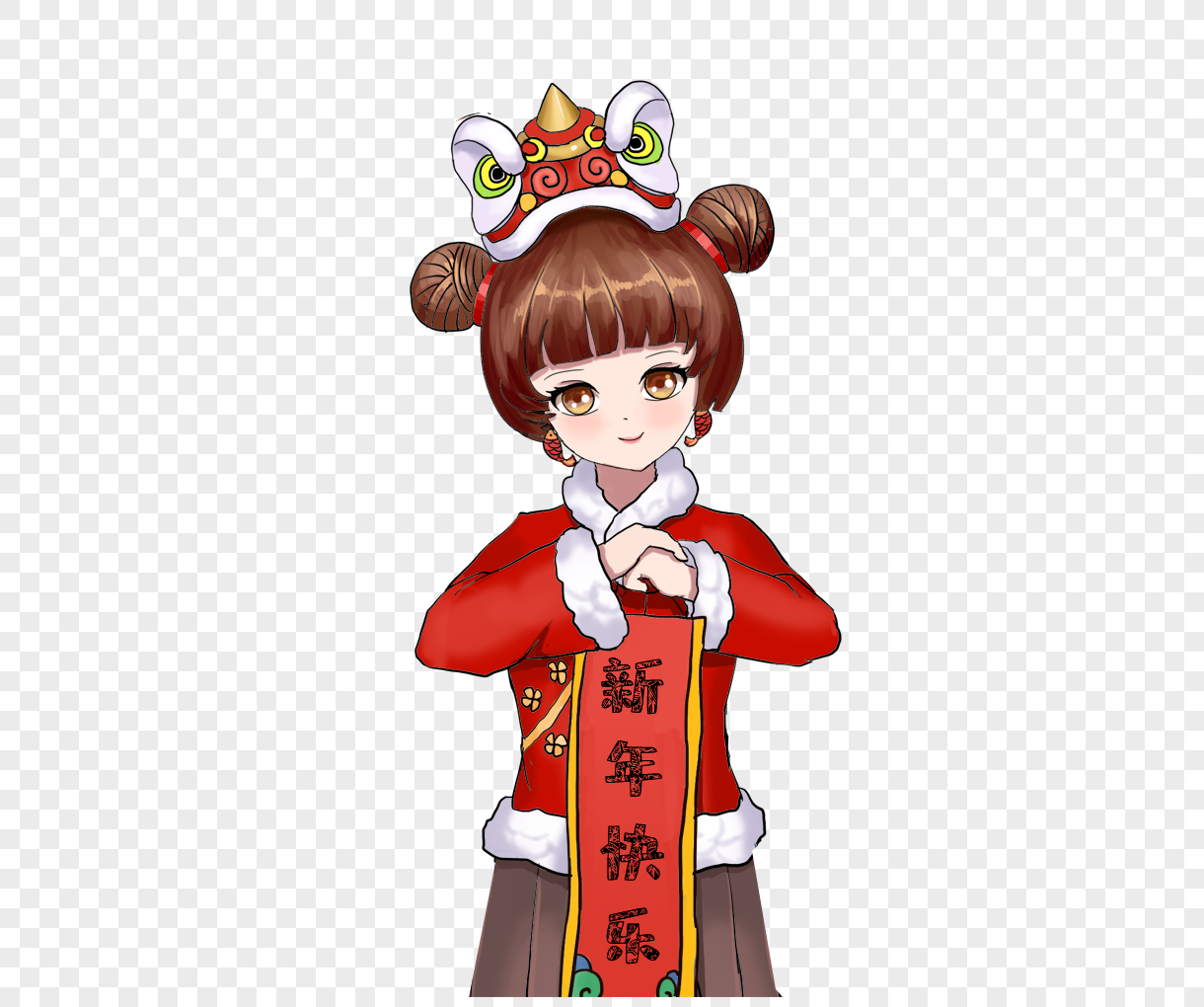 拜年的女孩
