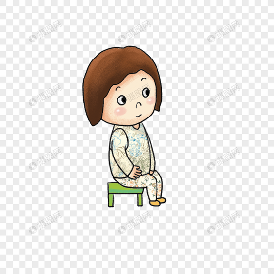 坐板凳上的女生