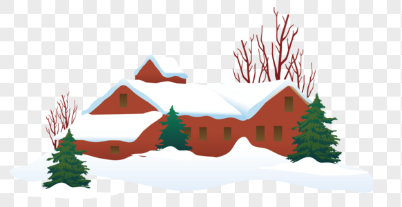 雪景圣诞房子高清图片