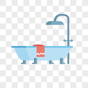 浴缸洗澡插画高清图片