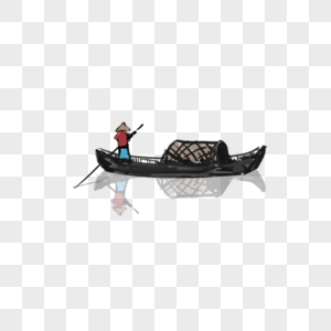 划船的渔翁图片