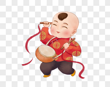 丰子恺年画新年娃娃素材