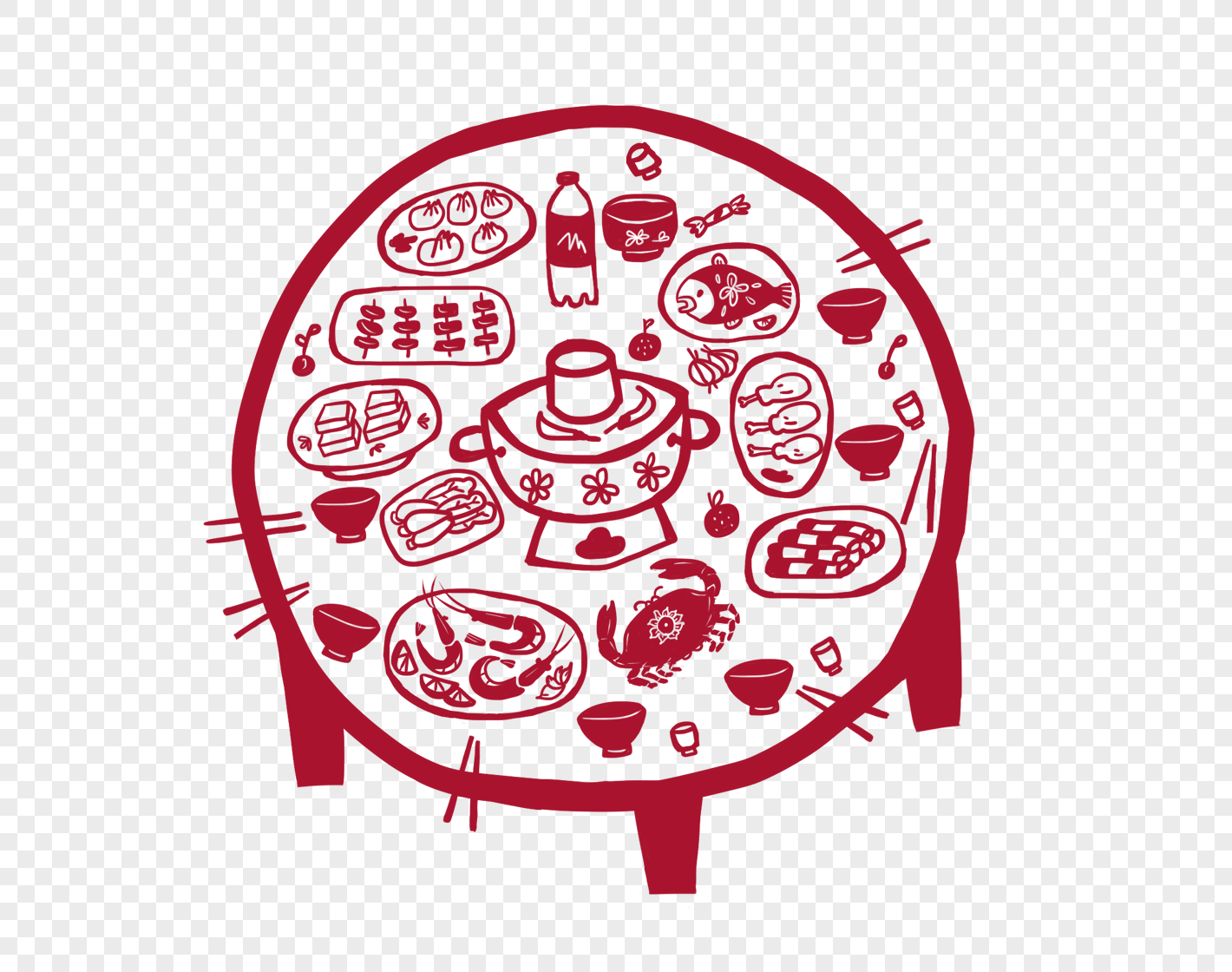 年夜饭剪纸