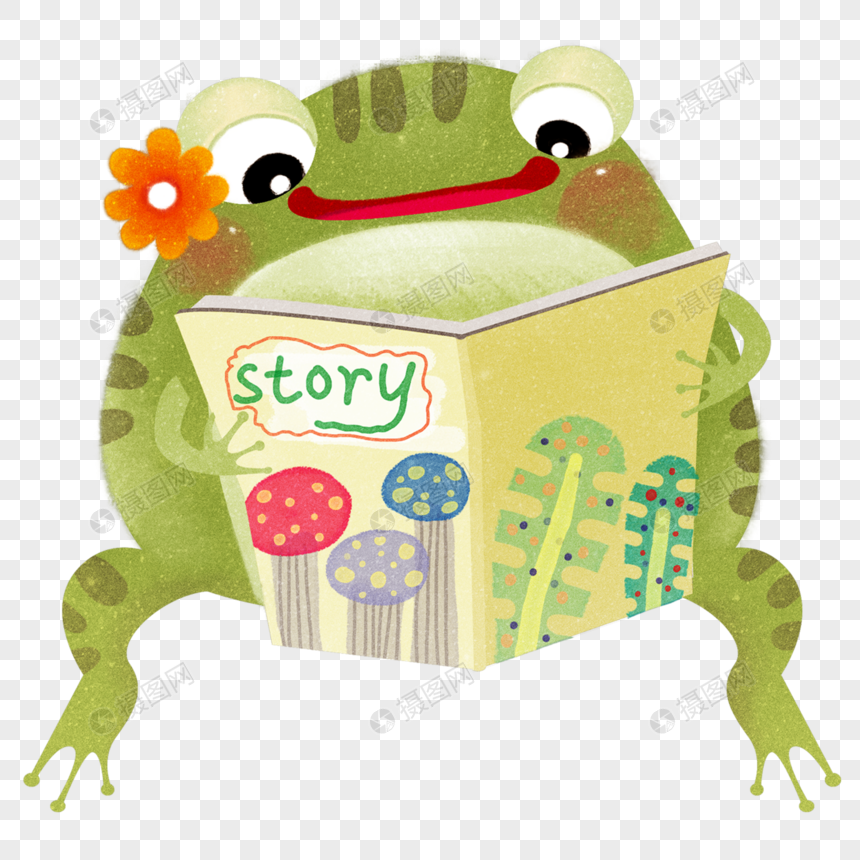 青蛙读书图片