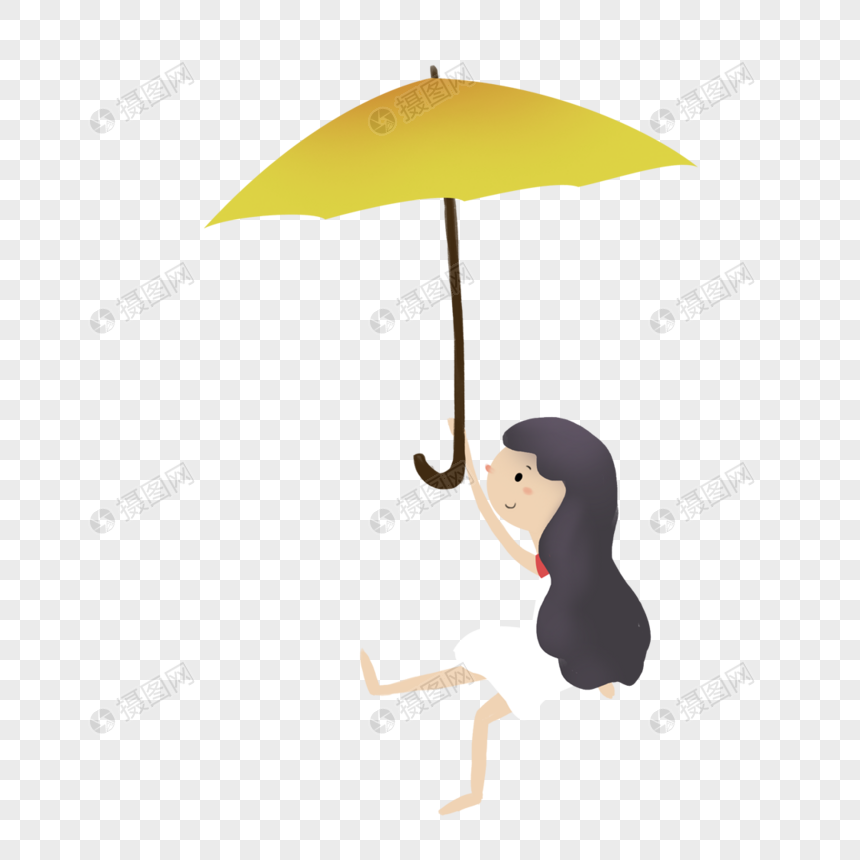 打雨伞女孩图片