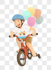 小孩骑自行车高清图片