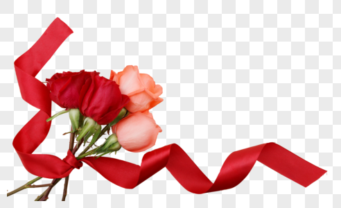 唯美红色玫瑰花元素图片