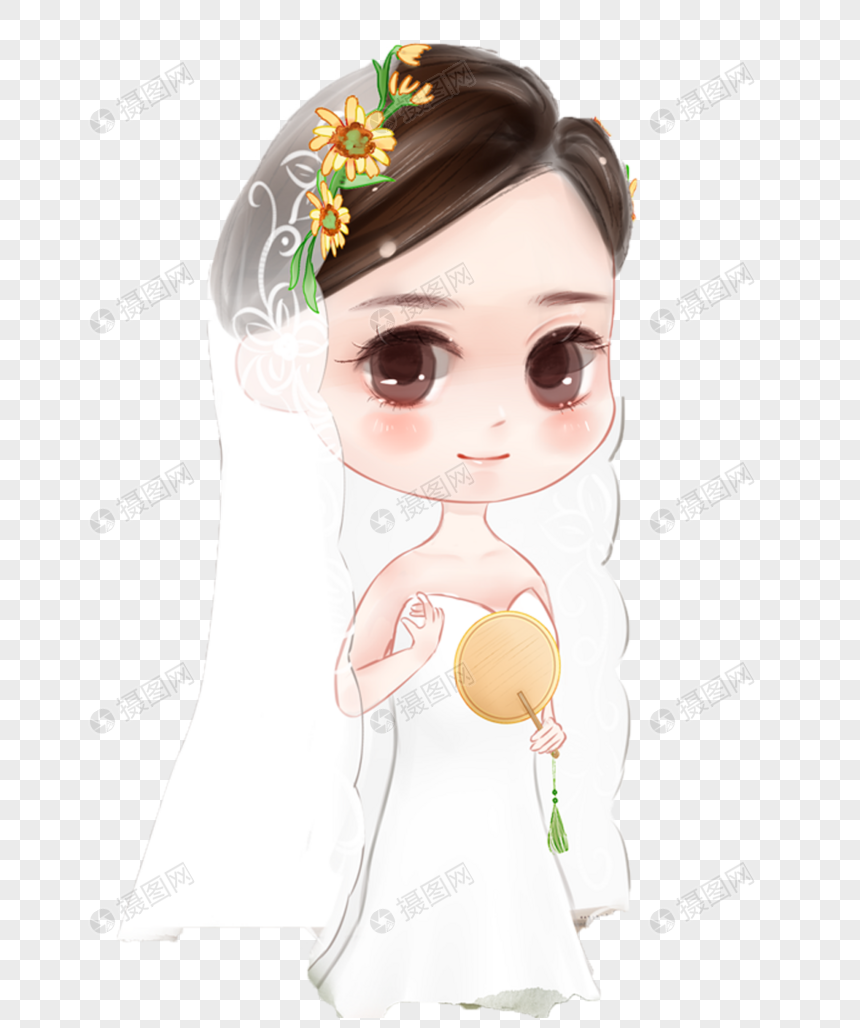 手绘女生格式元素婚纱PNG素材_设计素材免费少女时在家图片