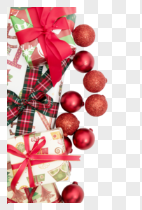 红色圣诞礼物元素组合图片