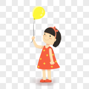 举气球女孩图片