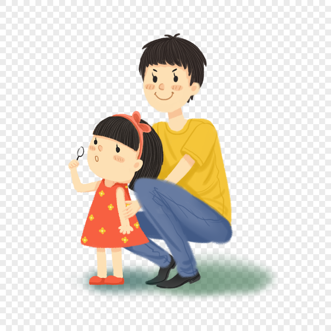 玩游戏父女元素素材下载-正版素材400210316-摄图网