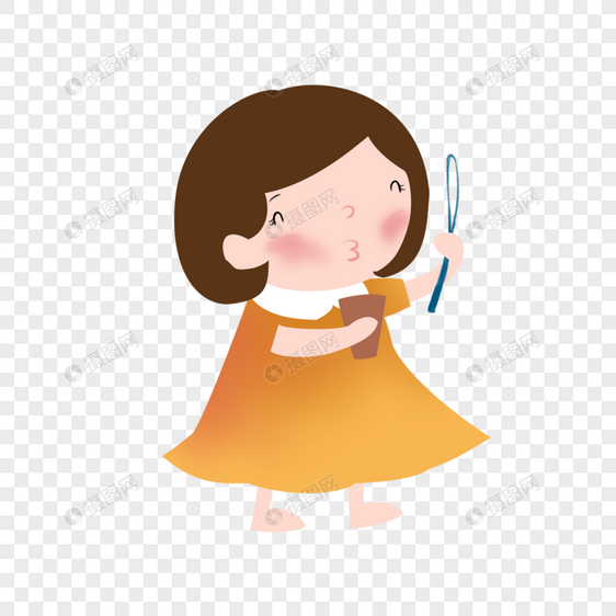 吹泡泡女孩