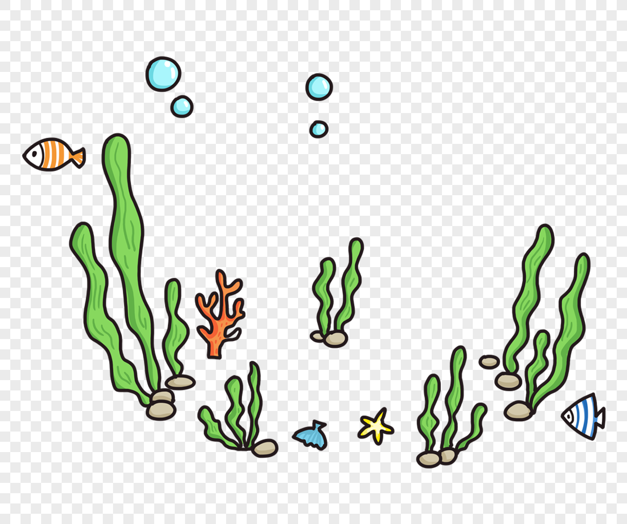 手绘海草