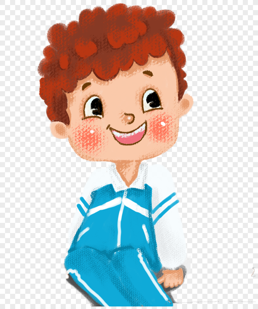 图片 素材 手绘/卡通元素 穿校服的男孩.