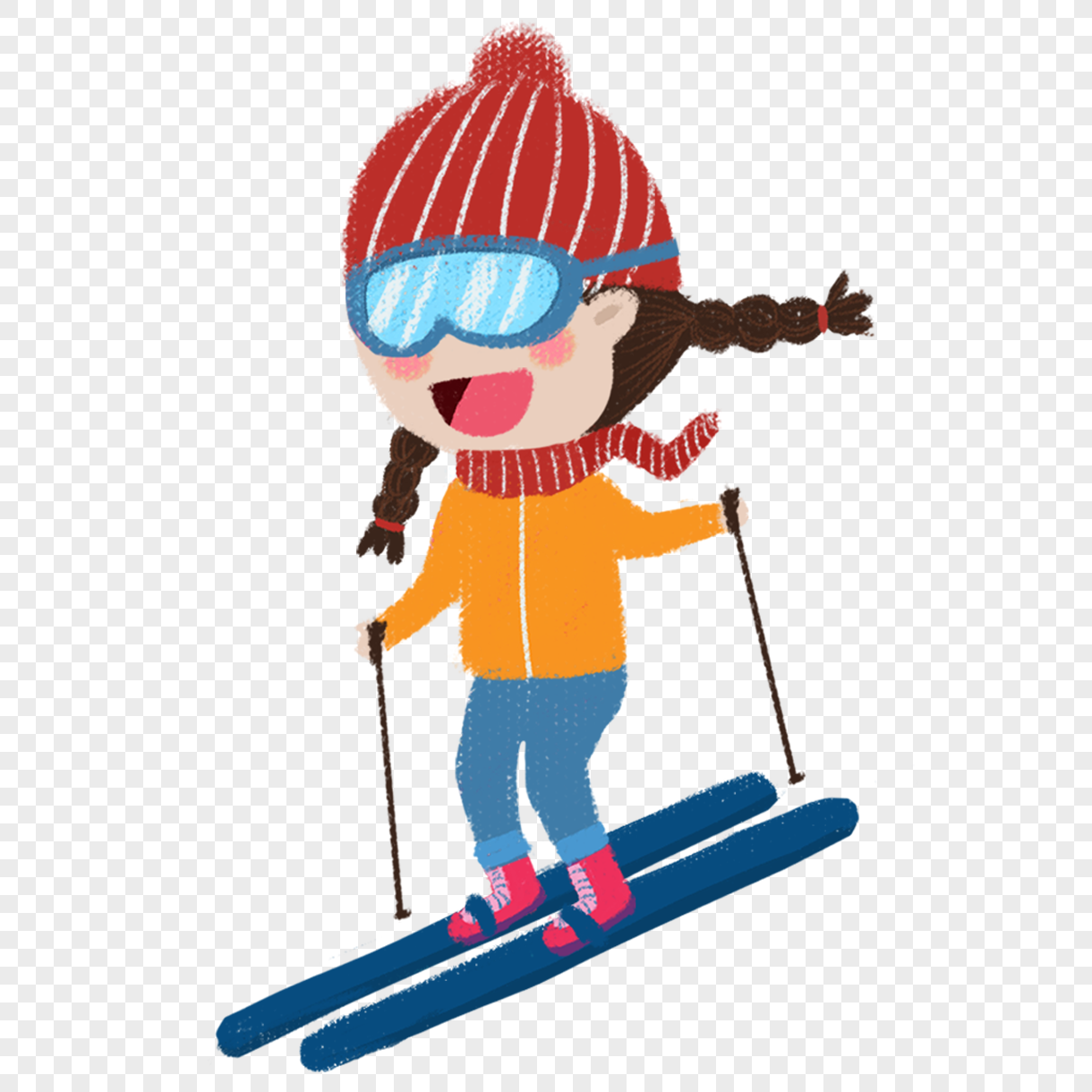 滑雪橇的女孩