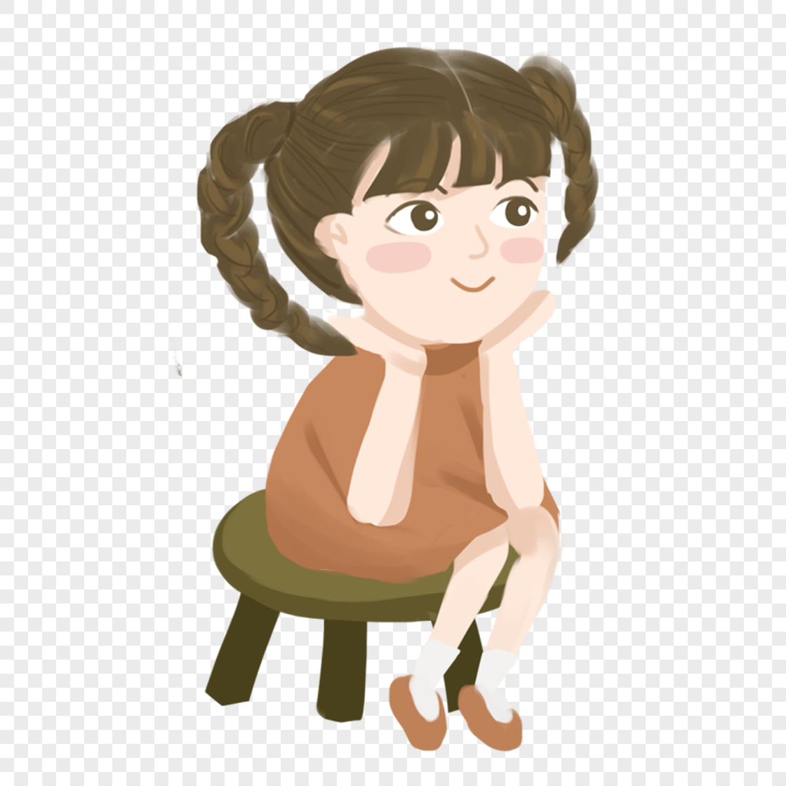 坐在凳子女孩