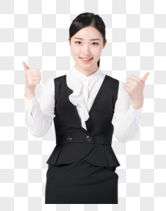 职场女性微笑点赞竖大拇指图片图片