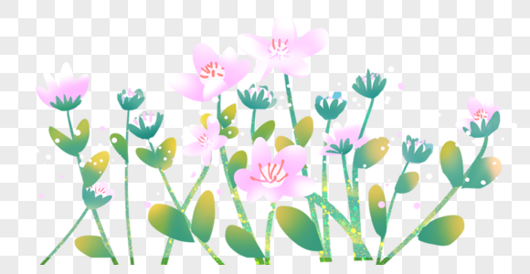 花丛粉色的小花高清图片