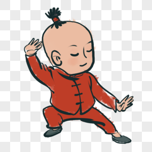 游戏儿童练武术的小孩素材
