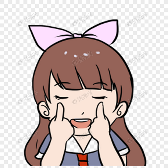 免抠元素 做眼保健操女孩.