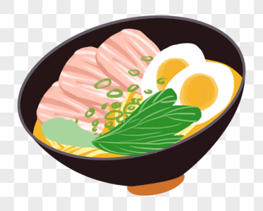 日式拉面鸡蛋面素材高清图片