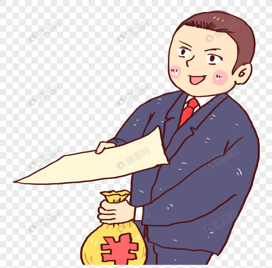 贪污腐败民生漫画人物素材图片