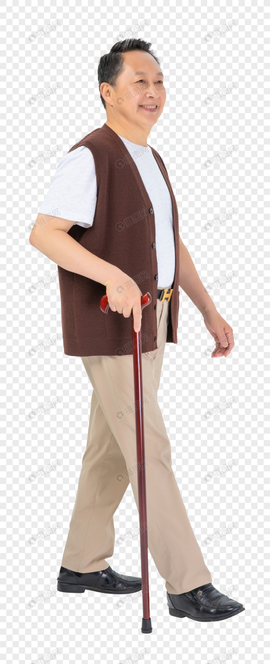 拄拐杖的老年人