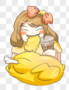 卡通吃饭图片