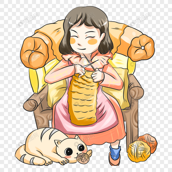 织毛衣的妈妈