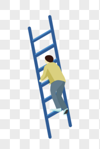 爬梯子的男人图片