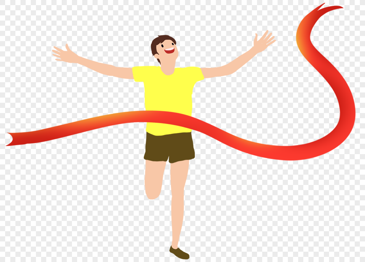 图片 素材 手绘/卡通元素 跑步冲刺的男孩.