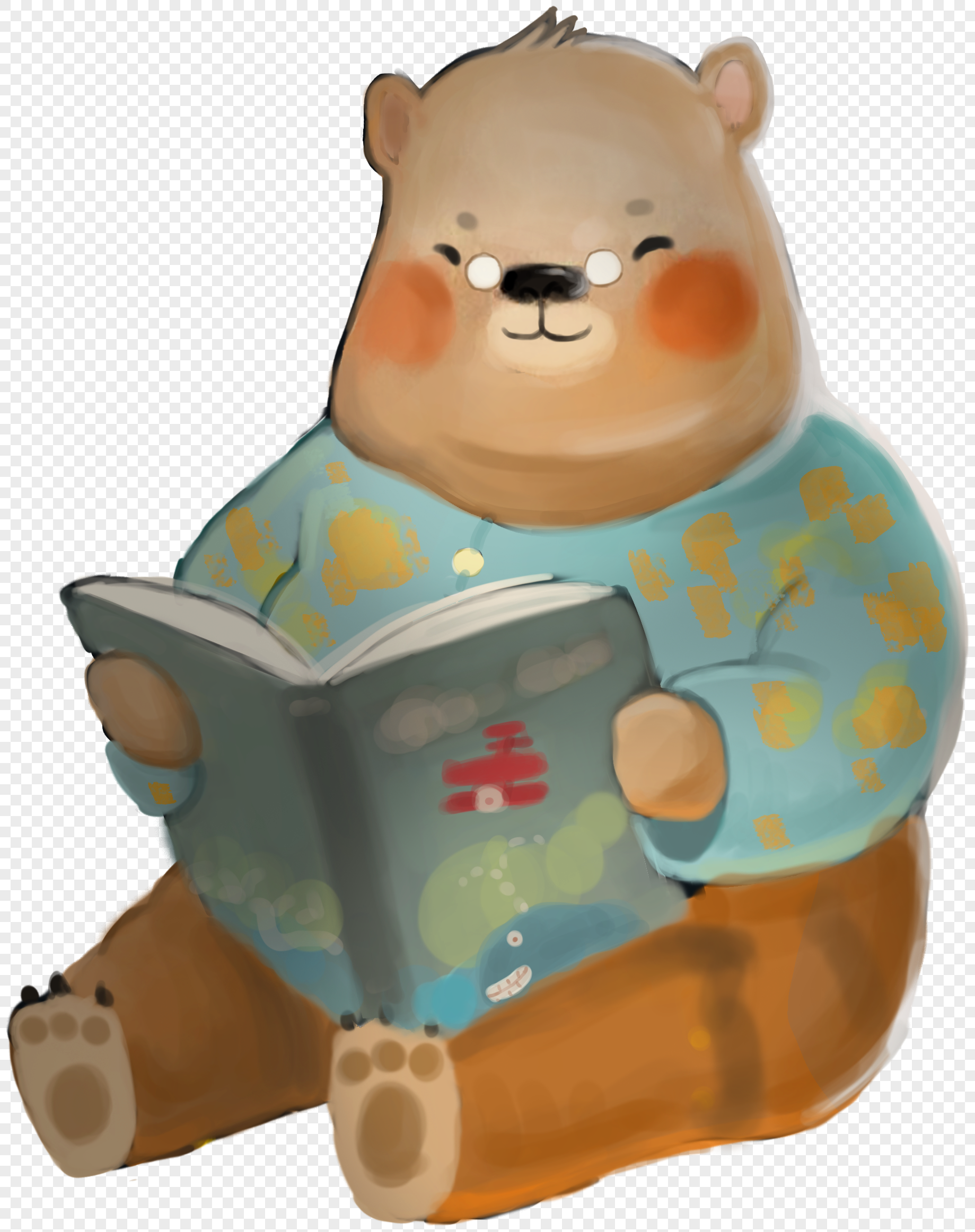 卡通小熊卡通熊读书可爱小熊小熊在读书手绘可爱熊小熊在读书图片小