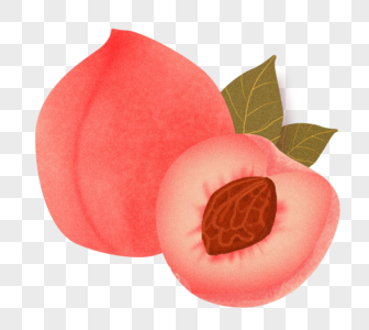 桃子桃子水果插画高清图片