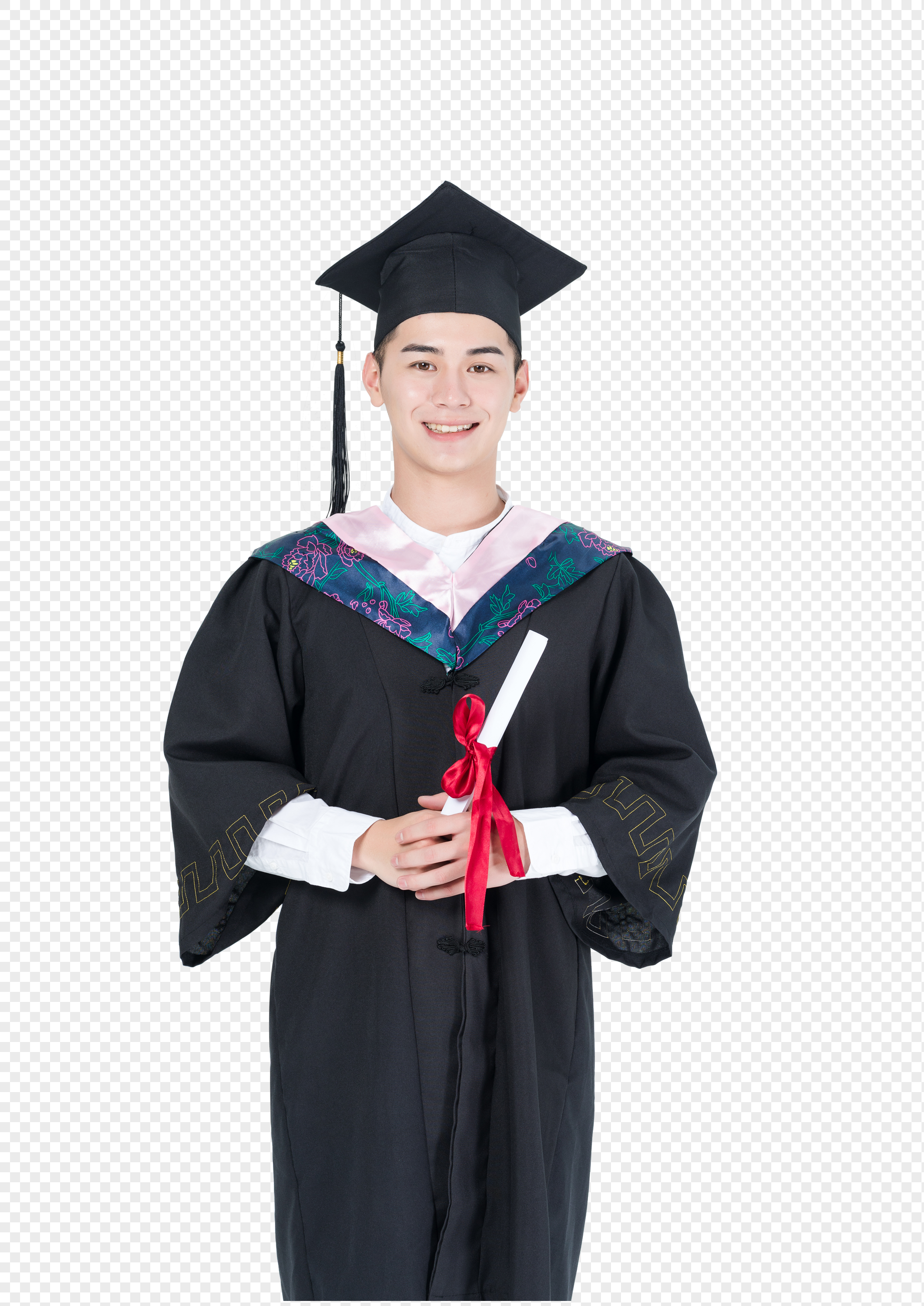 毕业季穿学士服的毕业大学生图片