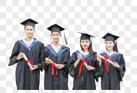 毕业季毕业生穿学士服手拿感谢信毕业证图片高清图片
