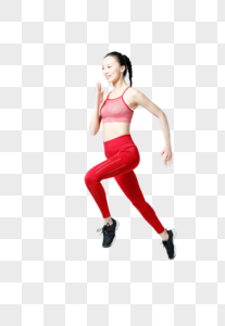 健身运动女性跳跃动作图片图片