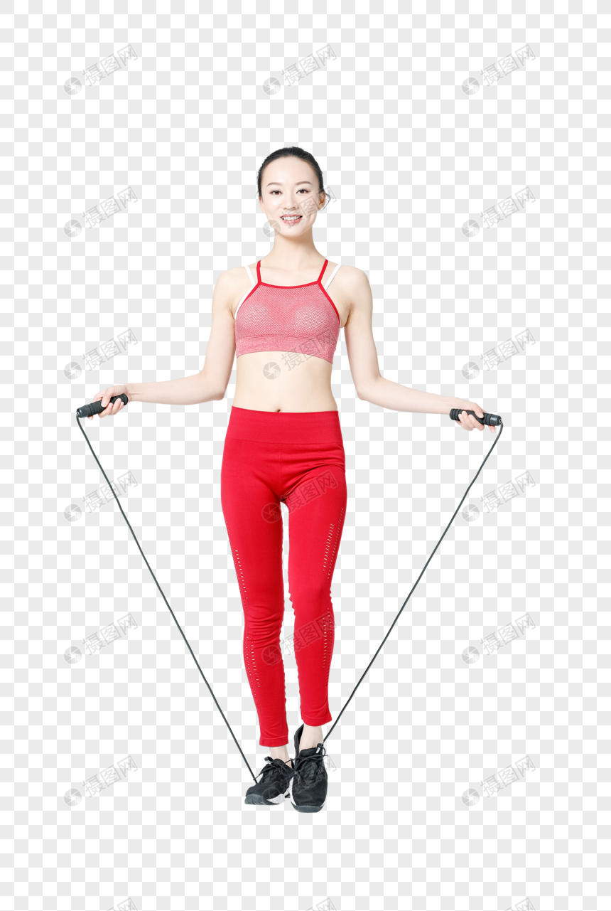 健身运动女性跳绳图片