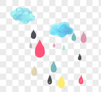 彩色雨彩色雨滴高清图片