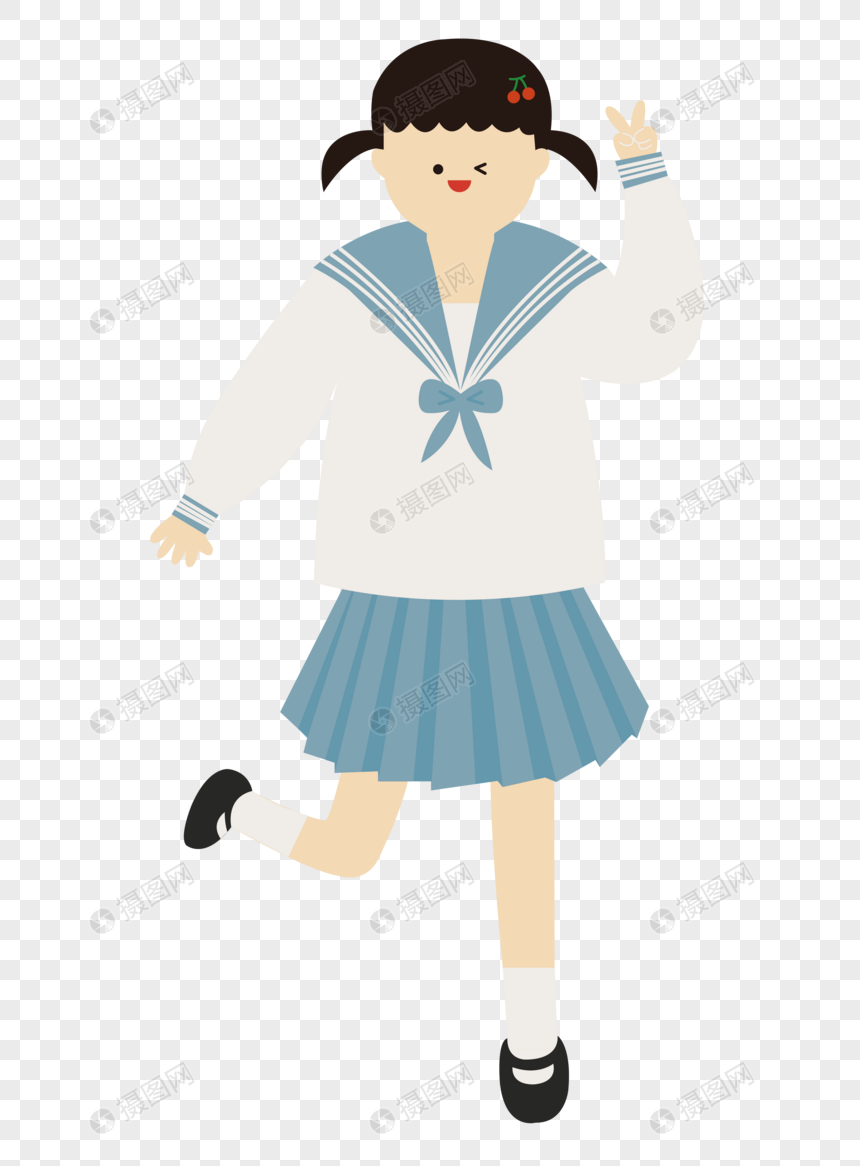 穿校服的女学生