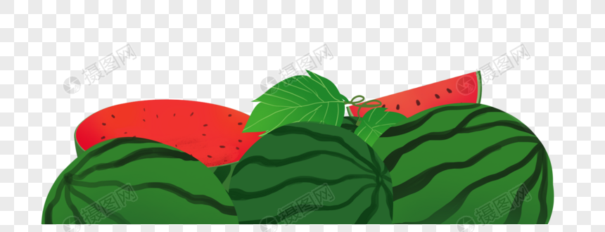 西瓜卡通素材植物图片