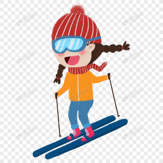 滑雪橇女孩图片
