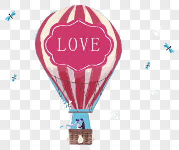 爱情的热气球图片